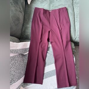 LOFT Red Petite Ponte Straight Pants